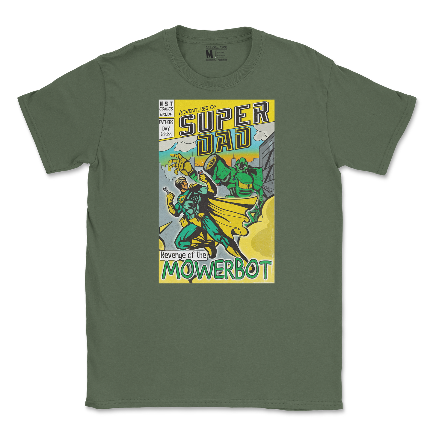 Gildan SoftStyle T-Shirt Super Dad in Military-Green