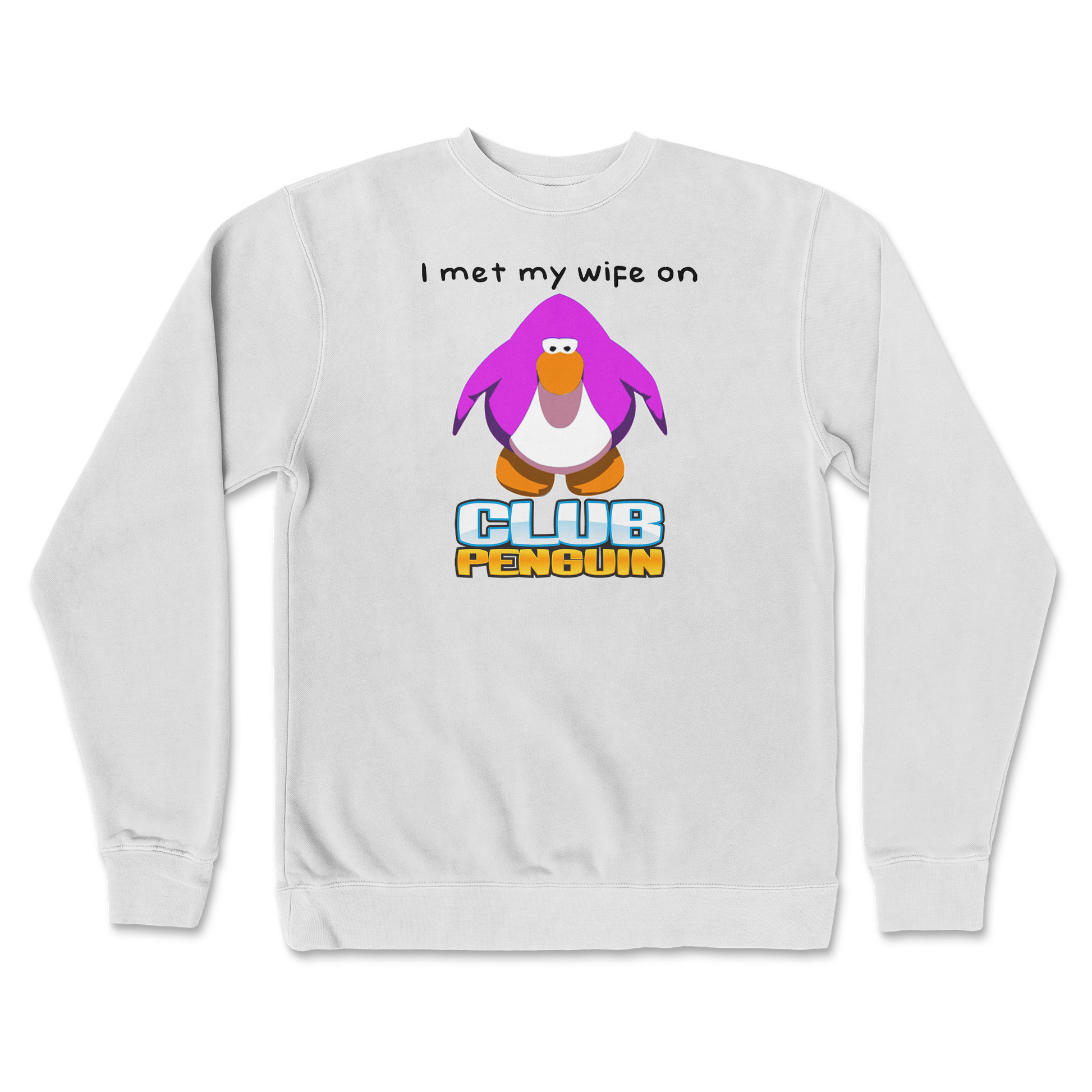 Independent Clothing Co. Crew Neck Club Penguin Wife  in white