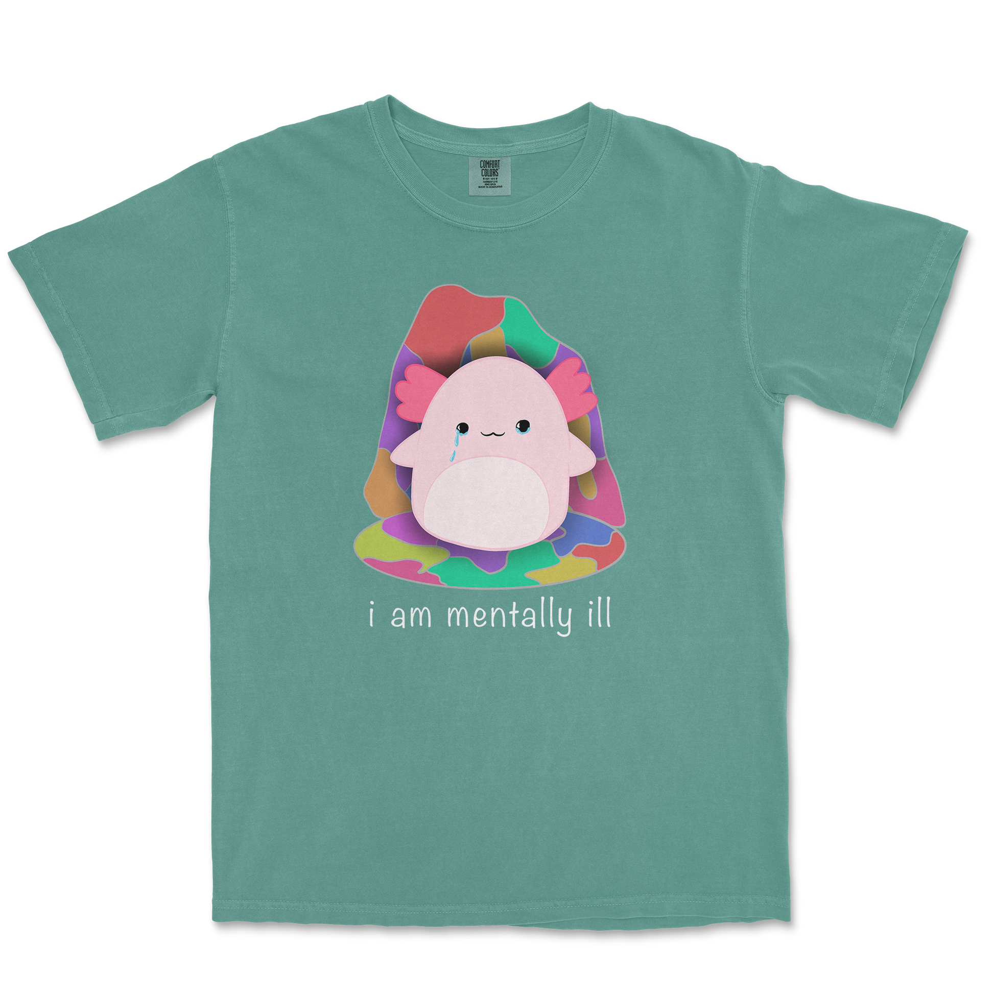 Comfort Colors T-Shirt Mentally Ill and Squishy in LightGreen