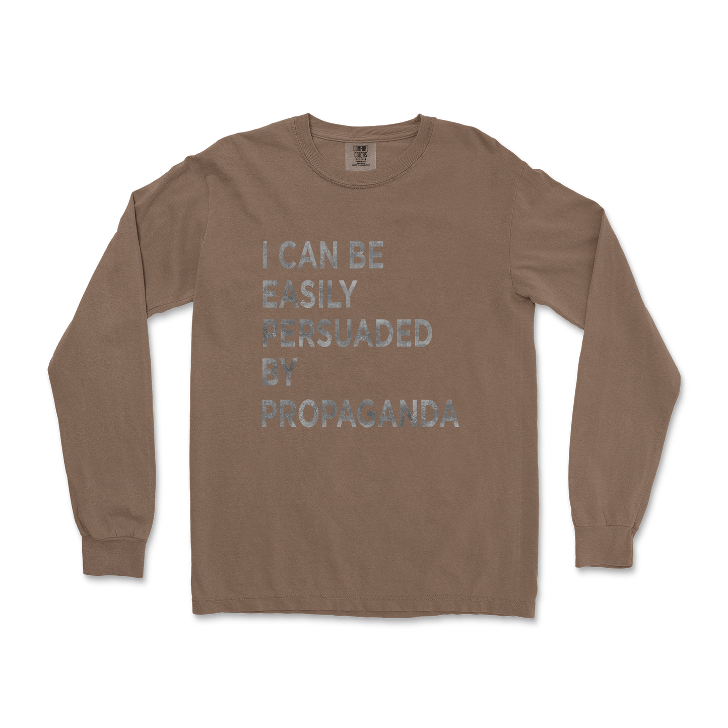 Comfort Colors Long Sleeve Propaganda in Espresso