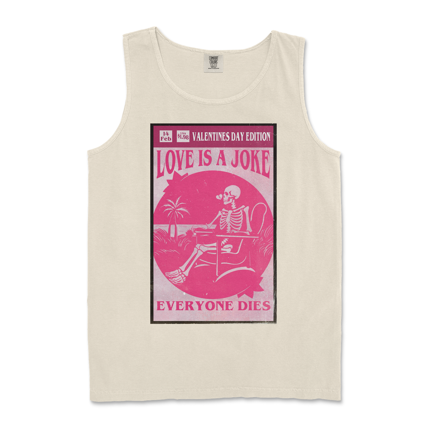 Comfort Colors Tank Top Love Is A Joke in Ivory