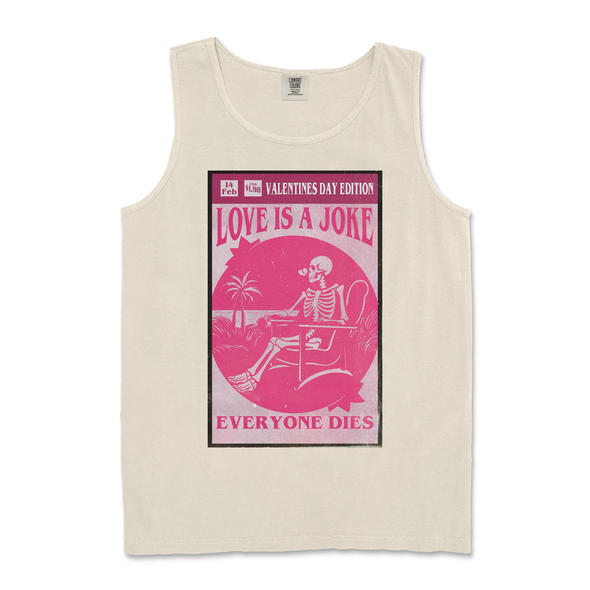 Comfort Colors Tank Top Love Is A Joke in Ivory