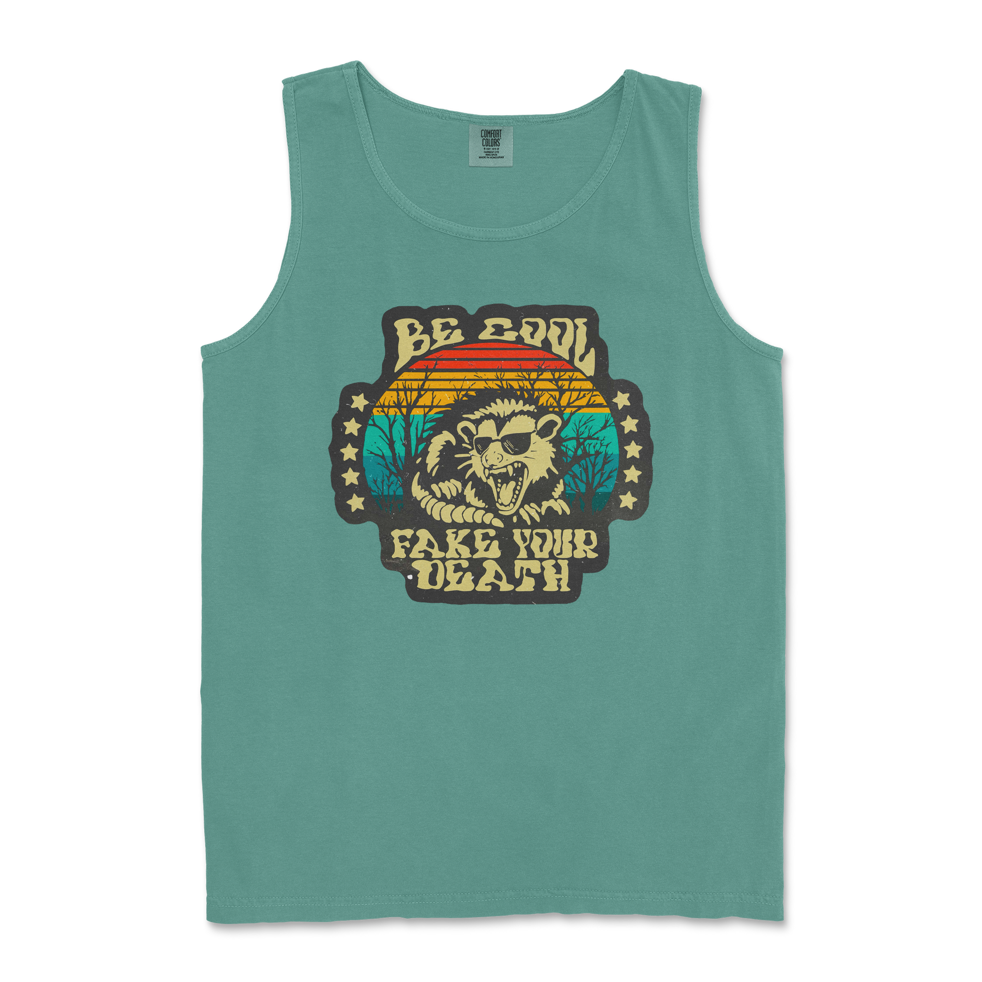 Comfort Colors Tank Top Fake Your Death in Light Green
