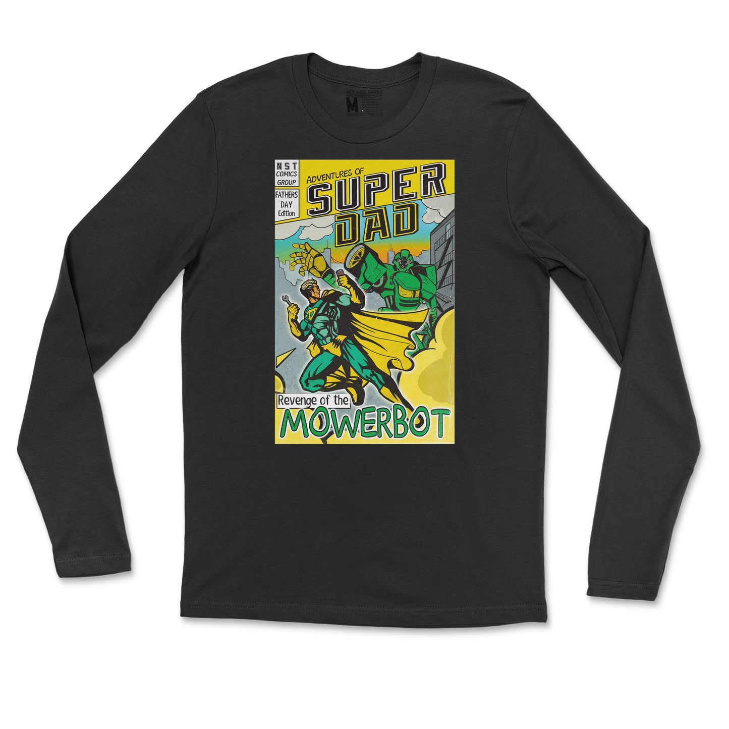 Gildan SoftStyle Long Sleeve Super Dad in Black