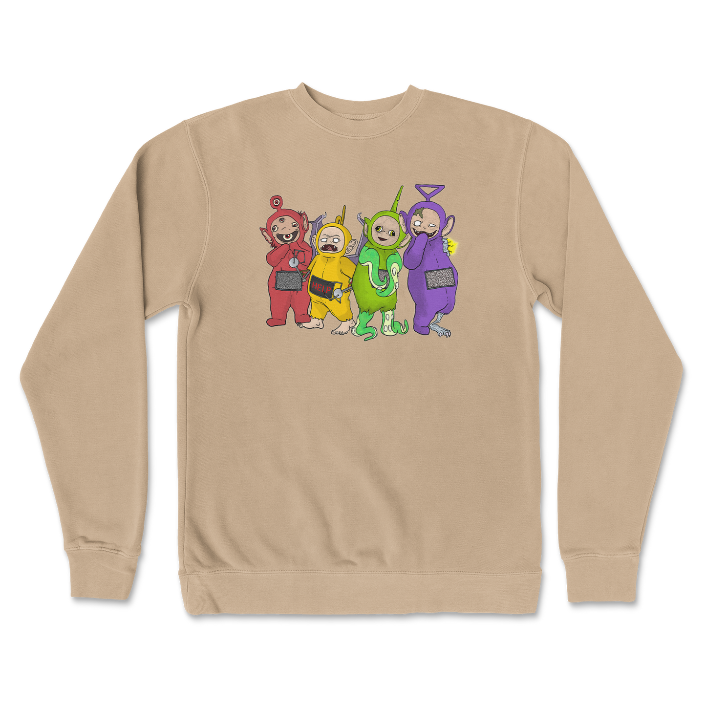 Independent Clothing Co. Crew Neck Telatubbies in Sandstone