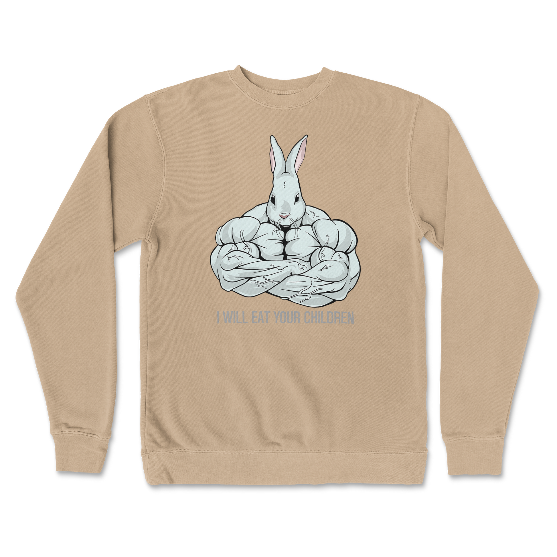 Independent Clothing Co. Crew Neck Scary Rabbit in Sandstone