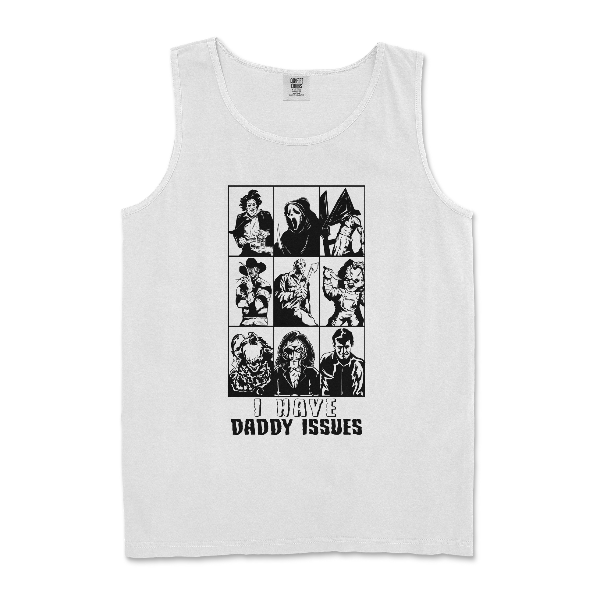 Comfort Colors Tank Top Daddy Issues  in White