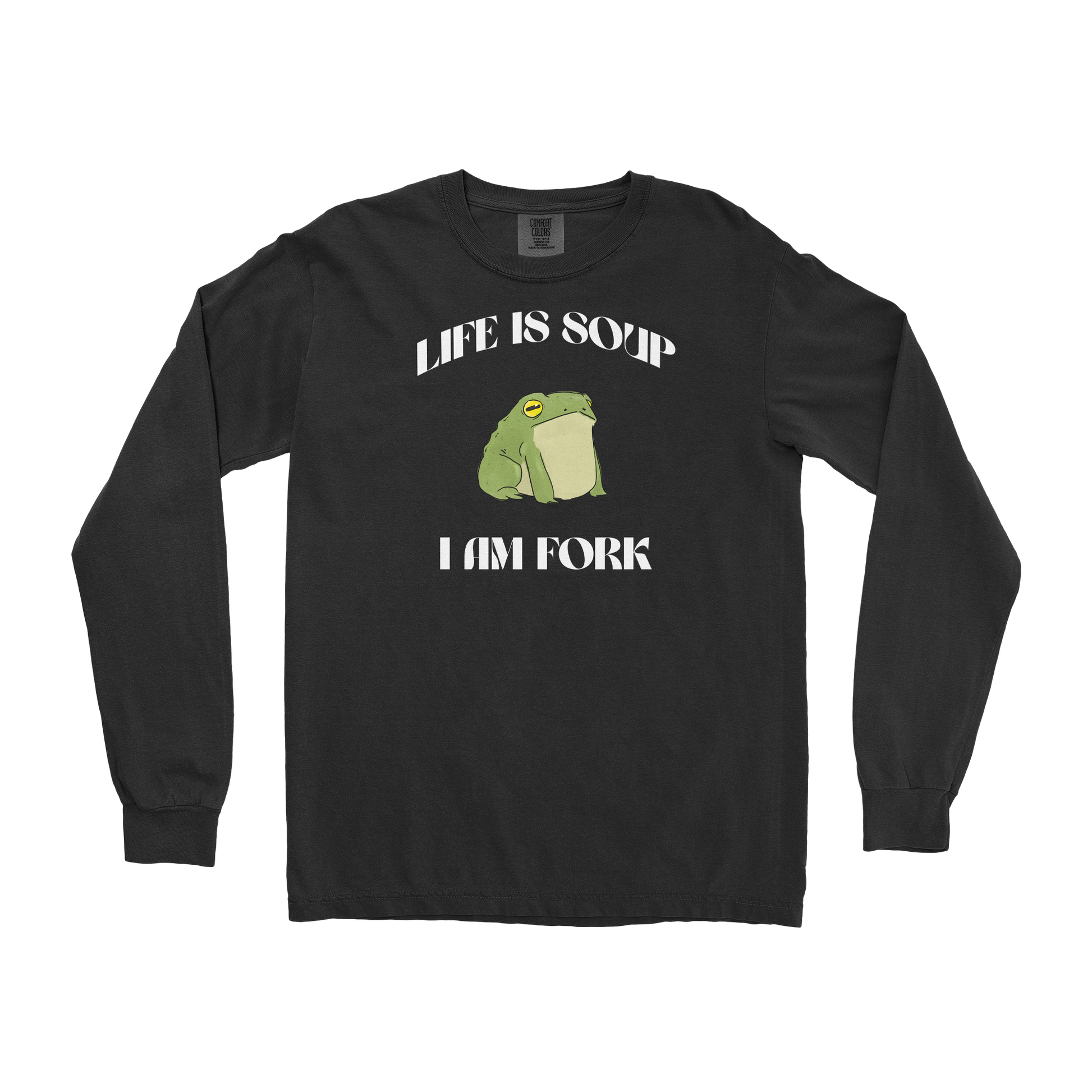 Comfort Colors Long Sleeve I Am Fork  in Black