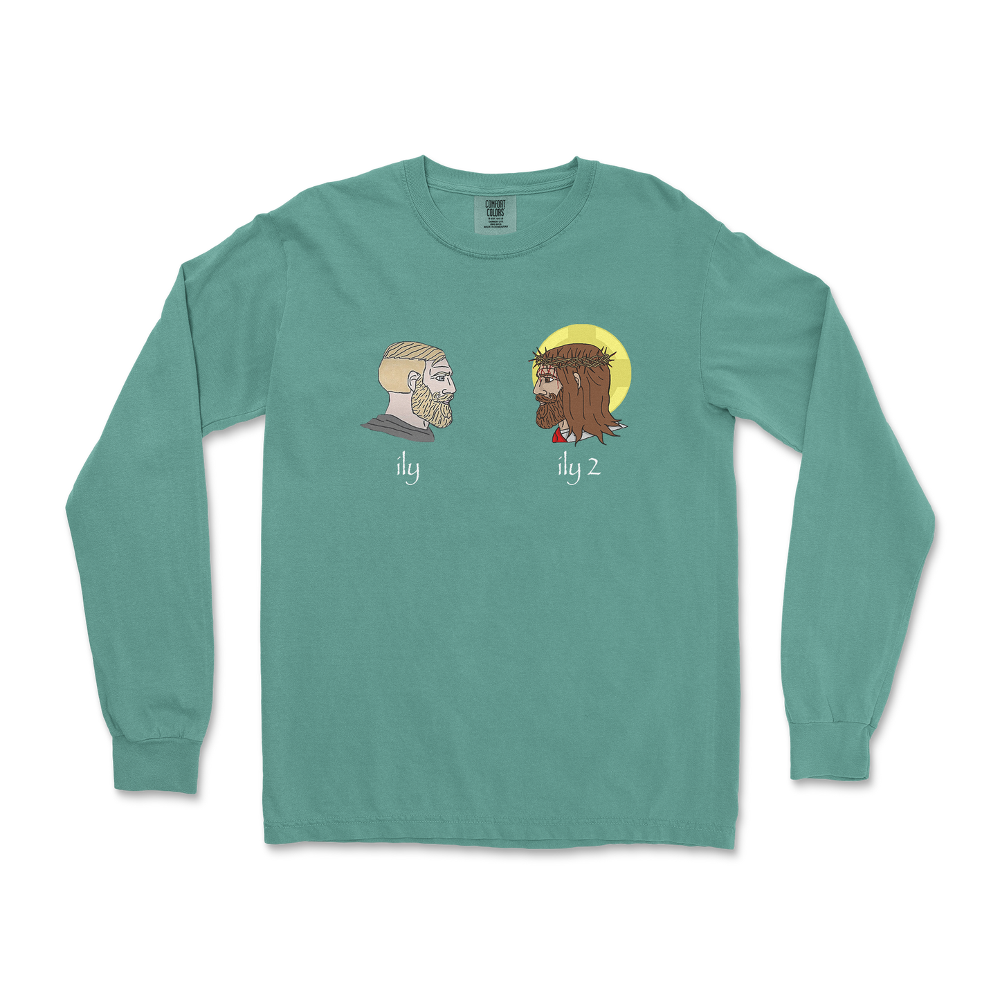 Comfort Colors Long Sleeve ILY in LightGreen