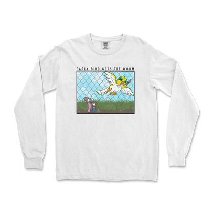 Comfort Colors Long Sleeve Early Bird in White