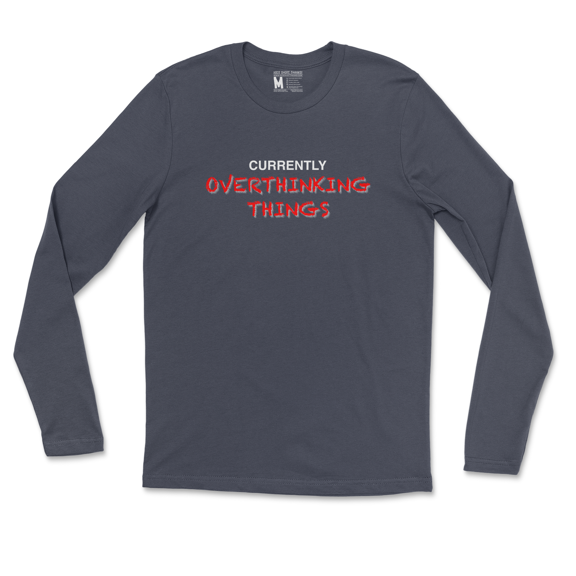 Gildan SoftStyle Long Sleeve For Our Lil Overthinker in Navy