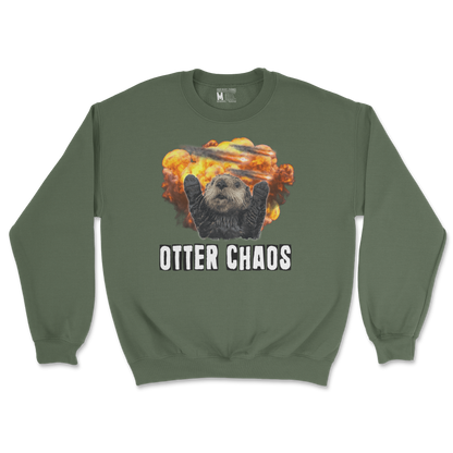 Gildan SoftStyle Crew Neck Otter Chaos in Military Green