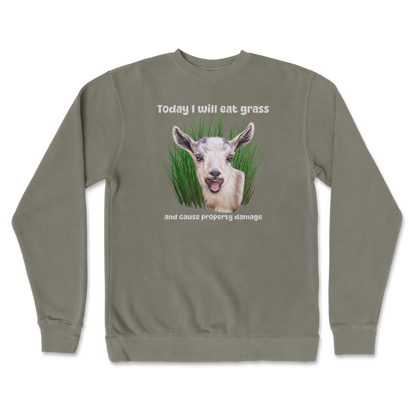 Independent Clothing Co. Crew Neck Crazy Goat  in Army