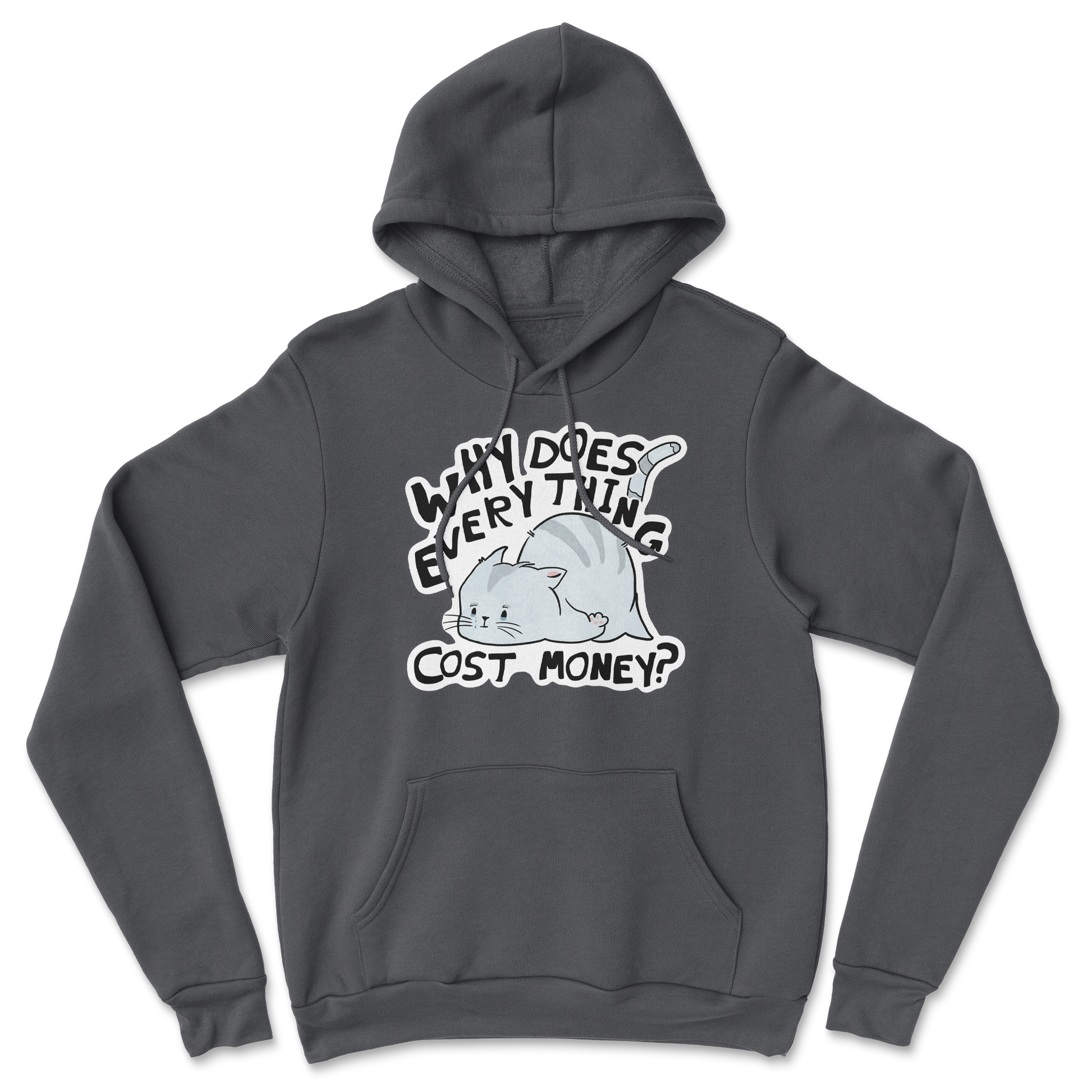 Heavy Blend Hoodie Broke Cat in Black