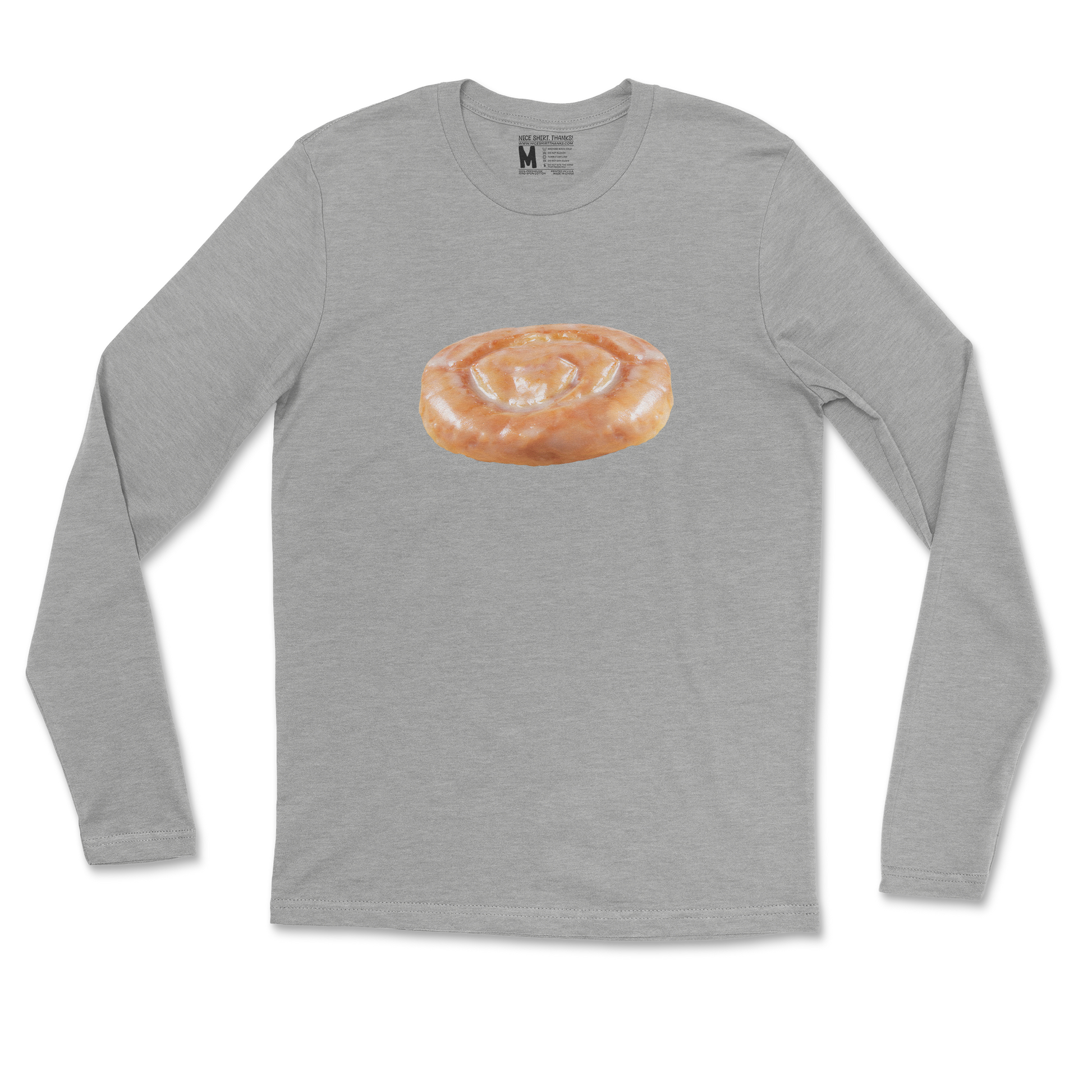 Gildan SoftStyle Long Sleeve Honey Bun in Sports Grey