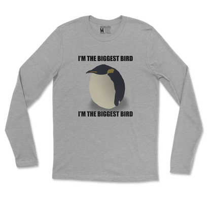 Gildan SoftStyle Long Sleeve I Am The Biggets Bird in Sports Grey