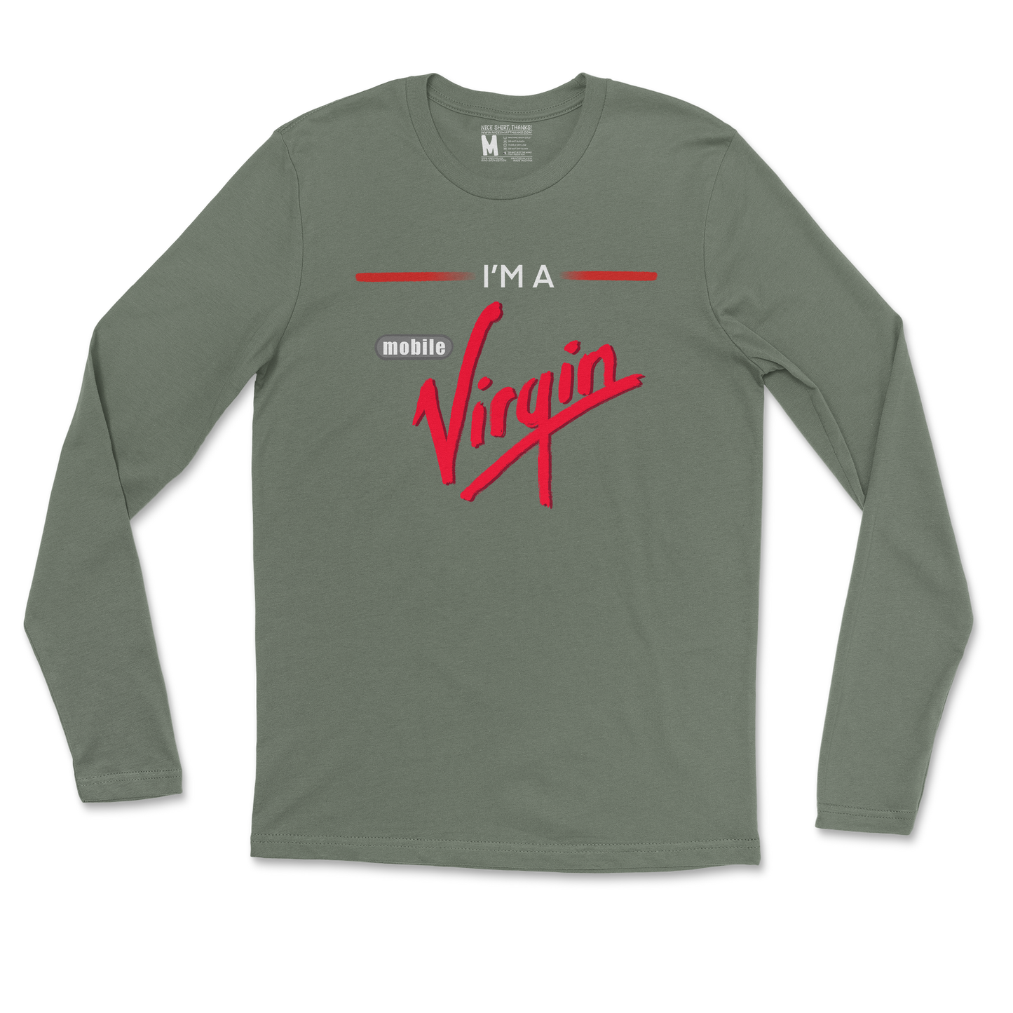 Gildan SoftStyle Long Sleeve Mobile Virgin in Military Green