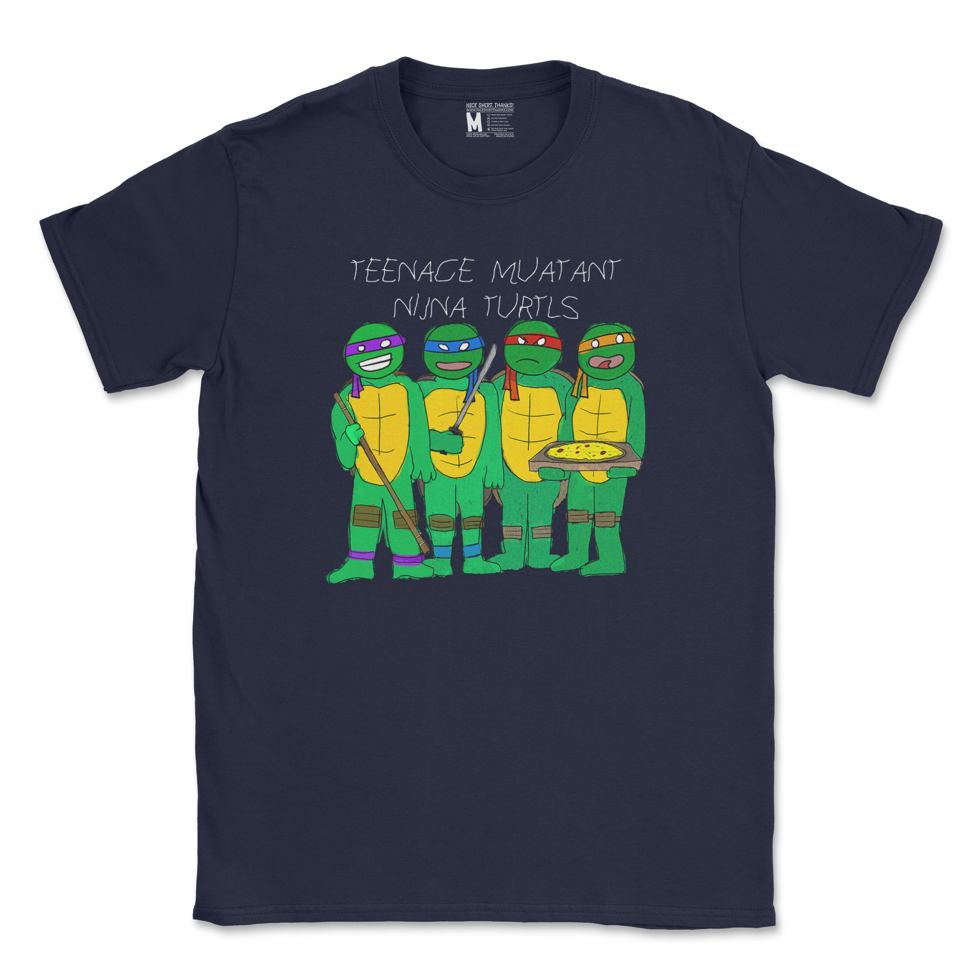 Gildan SoftStyle T-Shirt Ninja Turtles in Navy