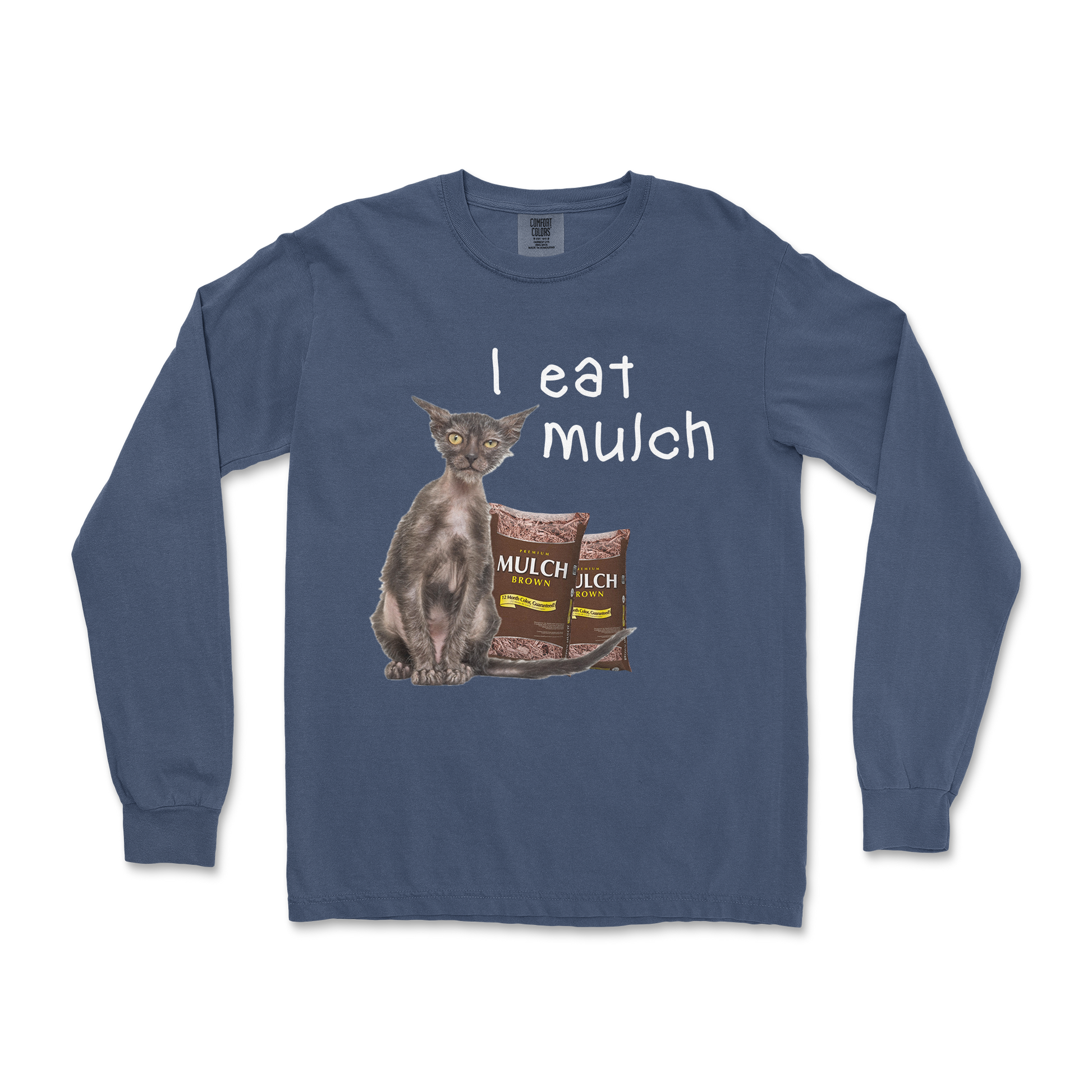 Comfort Colors Long Sleeve I Eat Mulch in Midnight