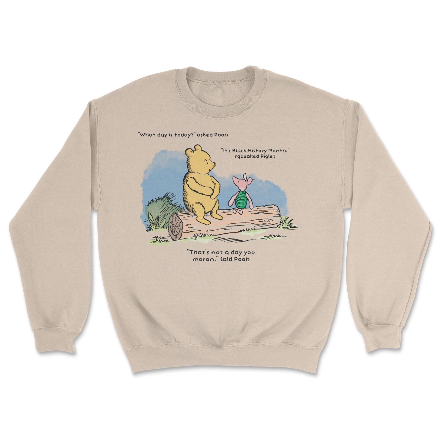 The Nice Shirt Crew Neck Winnie the Pooh  in Sand