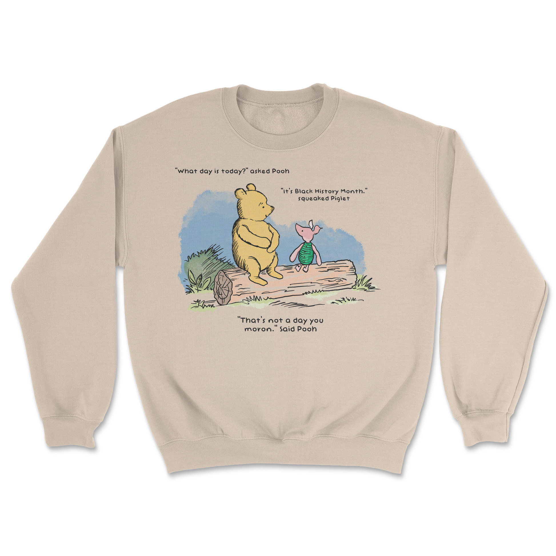 The Nice Shirt Crew Neck Winnie the Pooh  in Sand