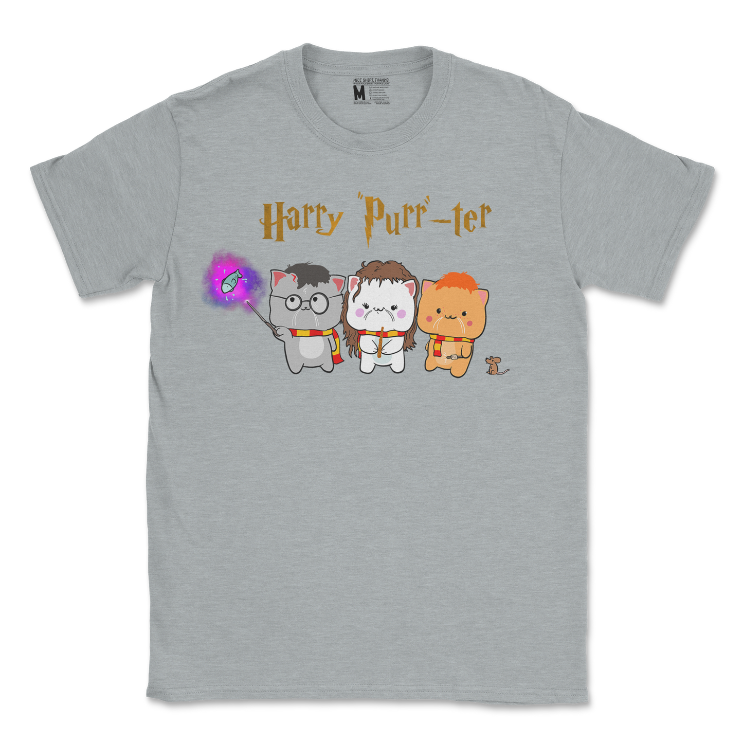 Gildan SoftStyle T-Shirt Harry Purrter in Sports Grey