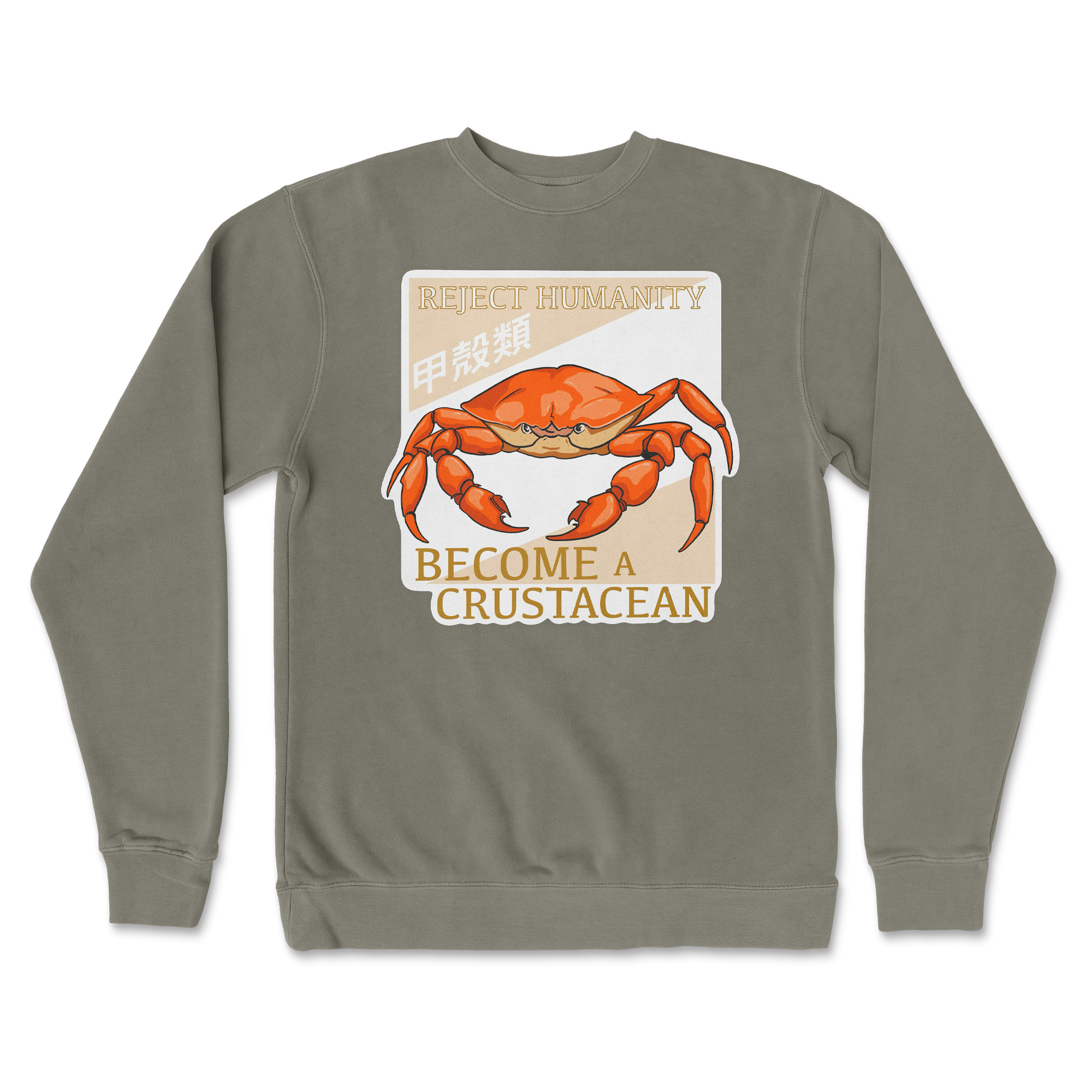 Independent Clothing Co. Crew Neck Embrace the Crab in Army