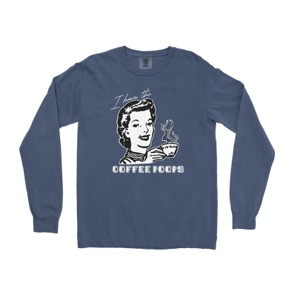 Comfort Colors Long Sleeve Coffee Poops  in Midnight