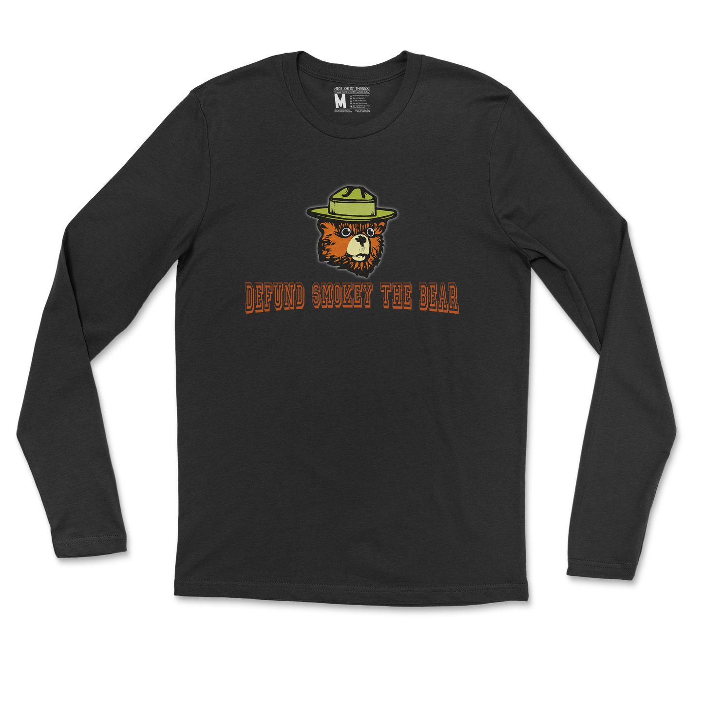 Heavy Blend Long Sleeve Defund Smokey Bear in Black
