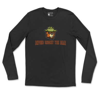 Heavy Blend Long Sleeve Defund Smokey Bear in Black