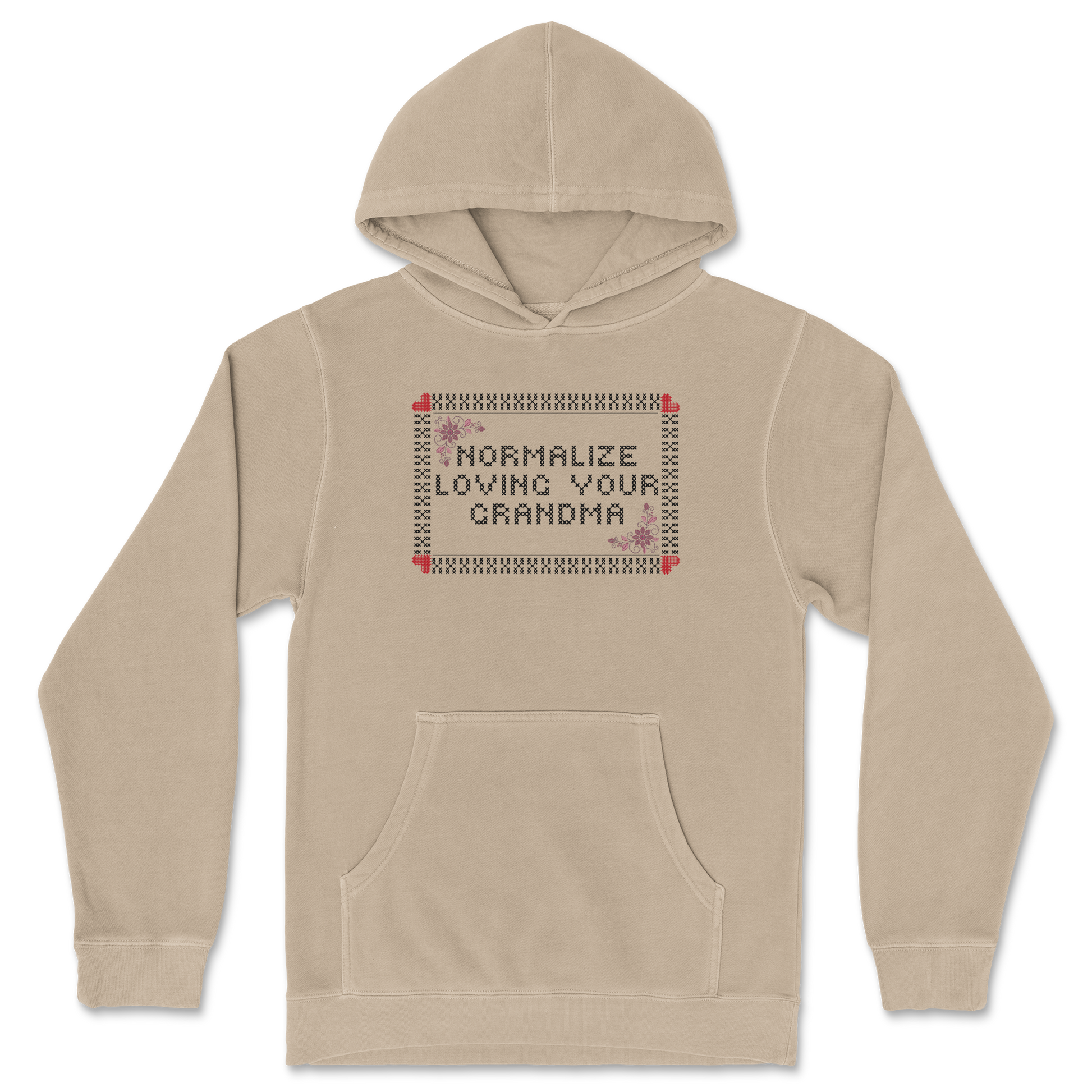 Independent Clothing Co. Hoodie Cross Stitch in Sandstone