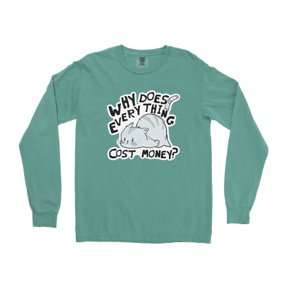 Comfort Colors Long Sleeve Broke Cat in Light Green