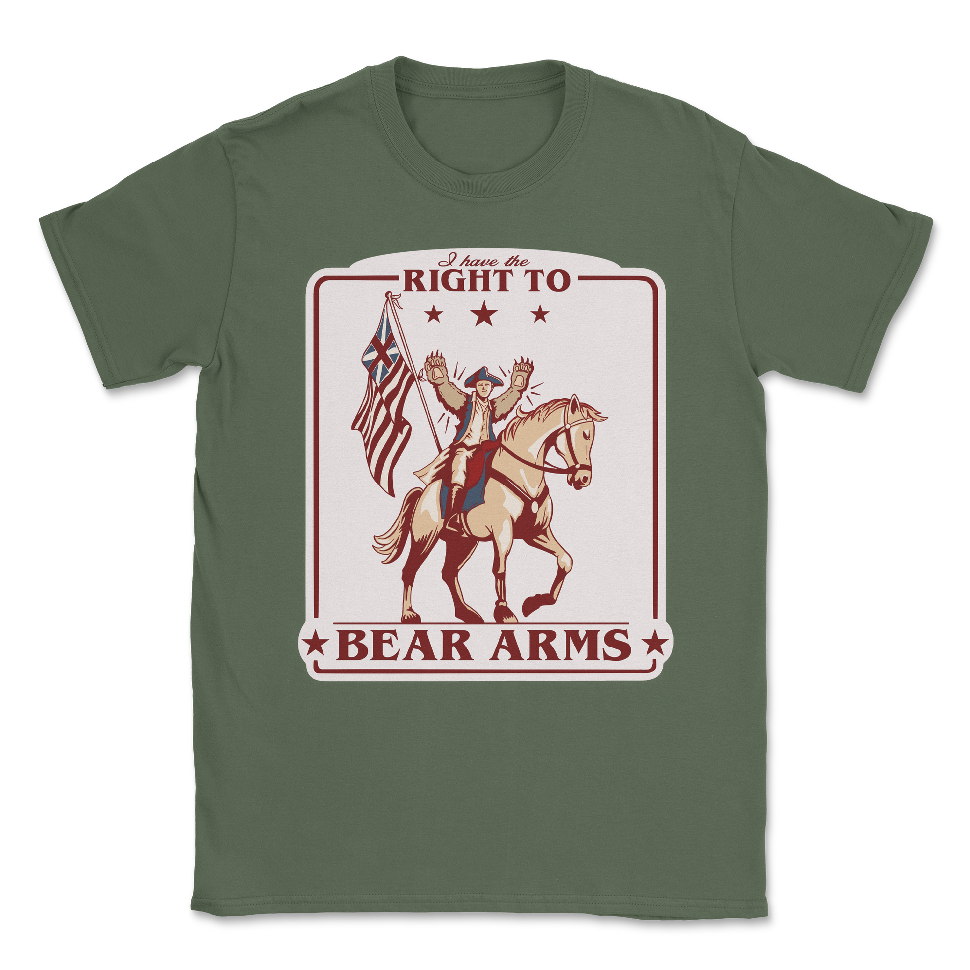 Heavy Blend T-Shirt Right to Bear Arms in Military Green