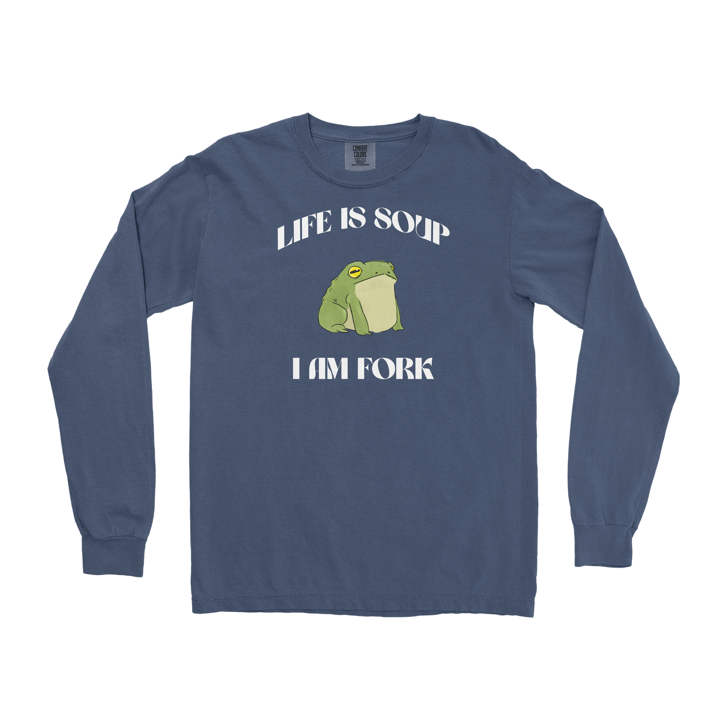 Comfort Colors Long Sleeve I Am Fork  in Midnight