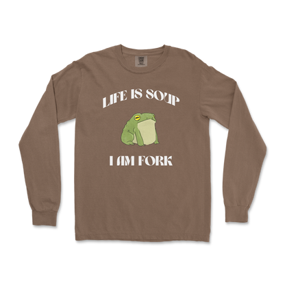 Comfort Colors Long Sleeve Life is Soup in Espresso