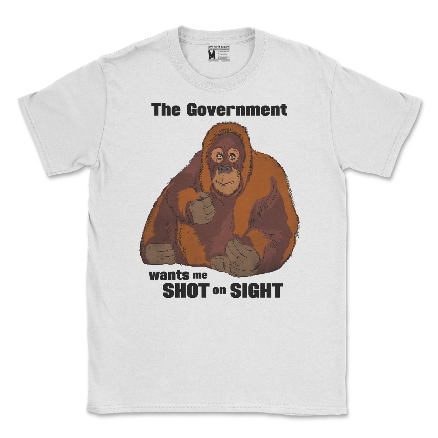 Gildan SoftStyle T-Shirt The Government Hates Me  in White