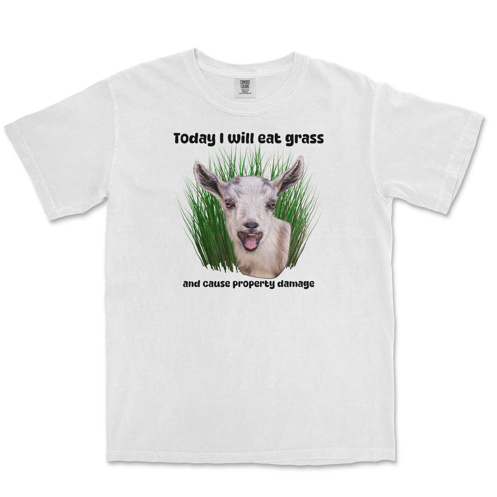 Comfort Colors T-Shirt Crazy Goat  in White