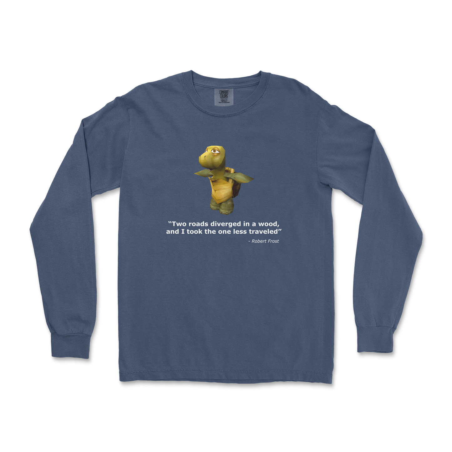 Comfort Colors Long Sleeve Robert Frost Quote in Midnight