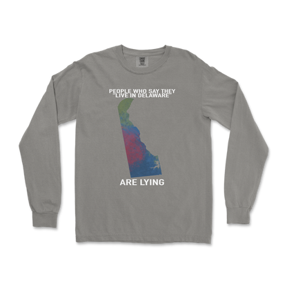 Comfort Colors Long Sleeve Delaware Doesnt Exist in Grey