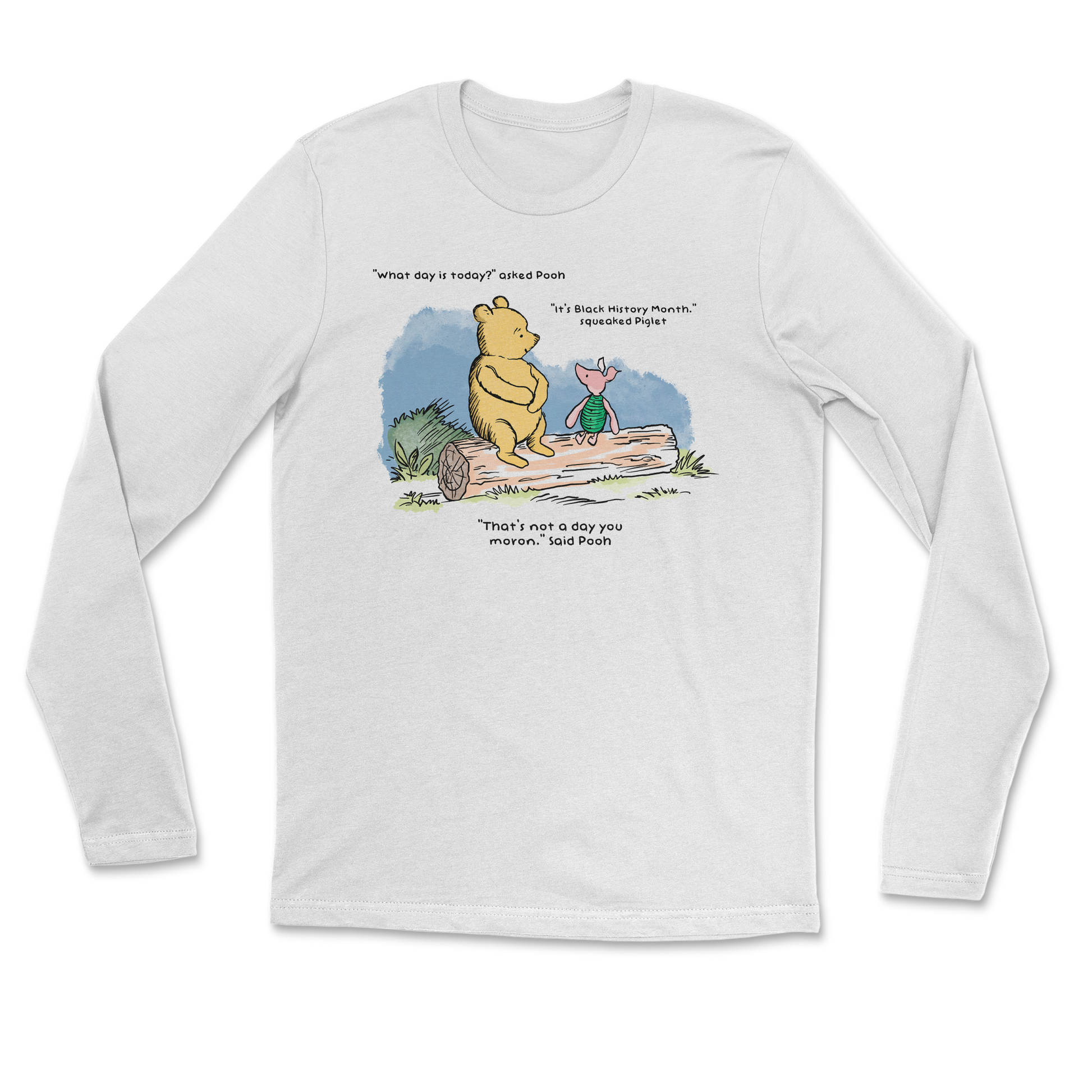 The Nice Shirt Long Sleeve Winnie the Pooh  in White