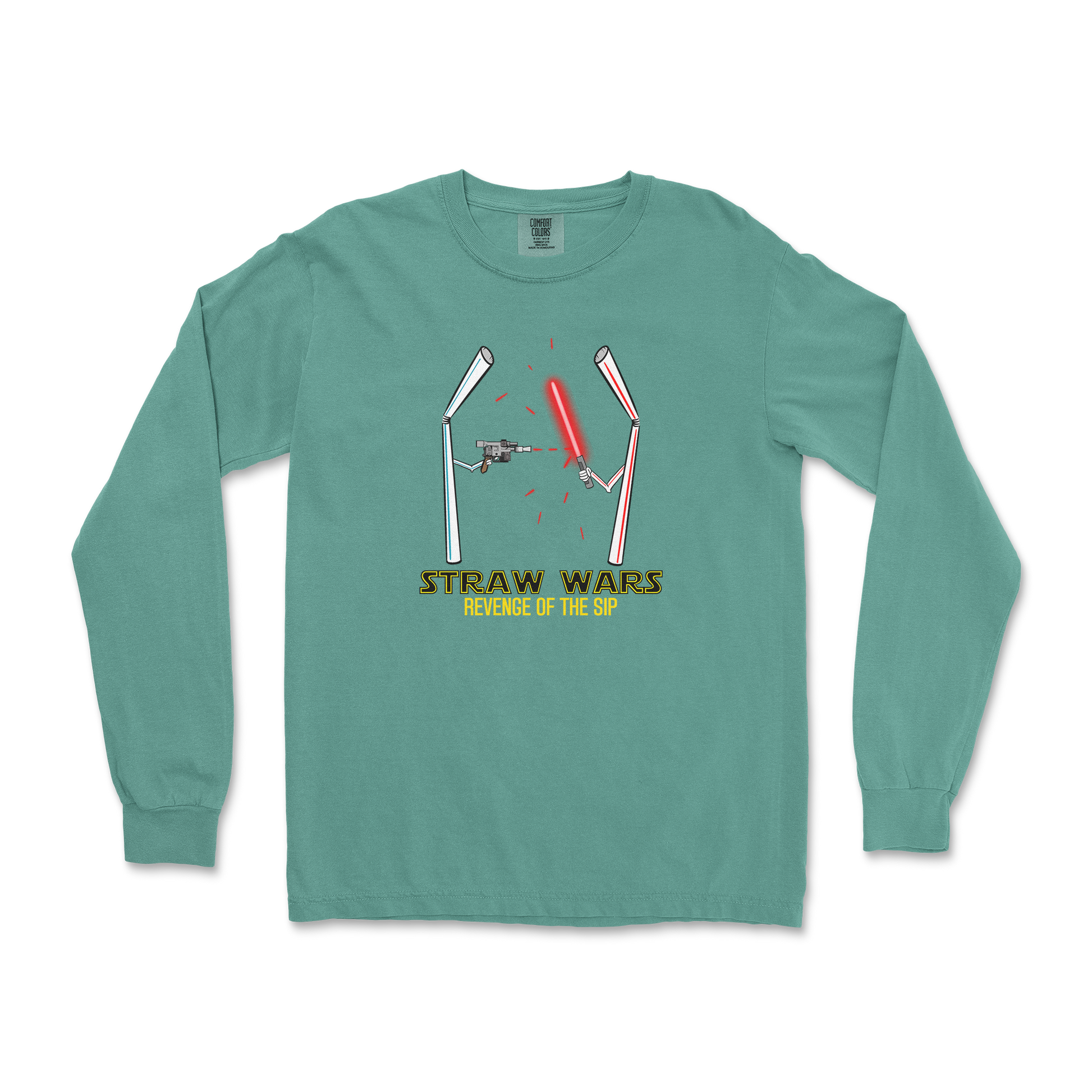 Comfort Colors Long Sleeve Straw Wars in LightGreen