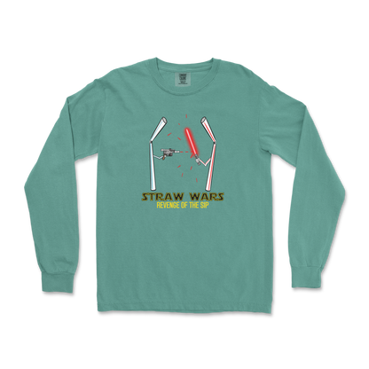 Comfort Colors Long Sleeve Straw Wars in LightGreen