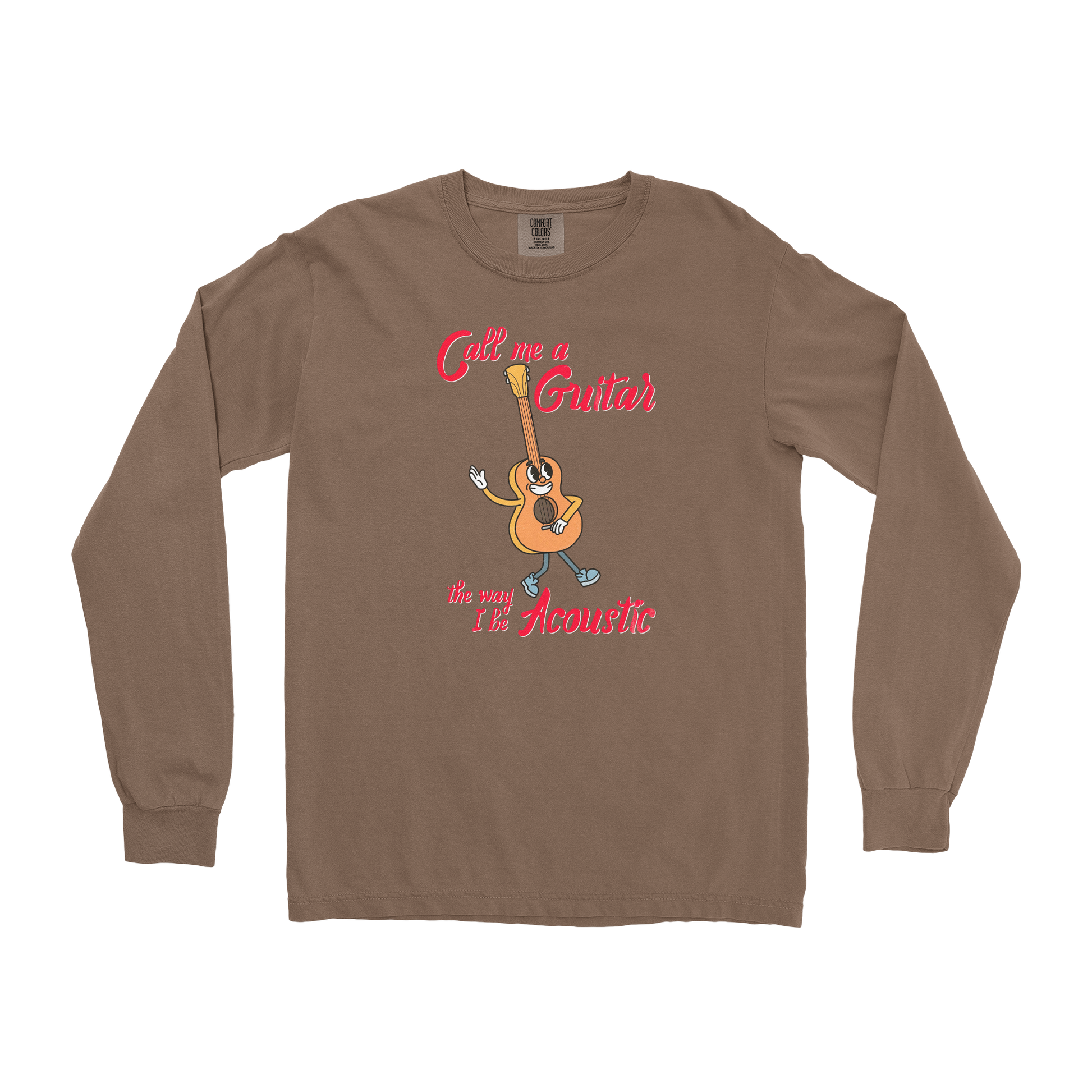 Comfort Colors Long Sleeve I Do Be Acoustic  in Espresso