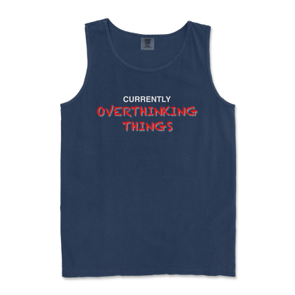 Comfort Colors Tank Top For Our Lil Overthinker in TrueNavy