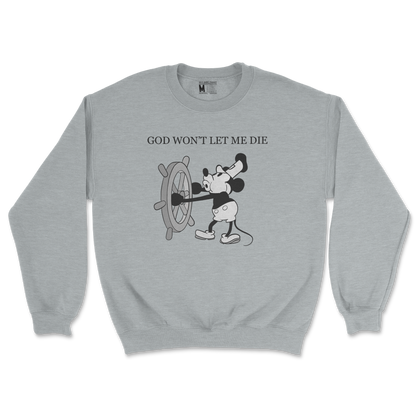 Gildan SoftStyle Crew Neck God Wont Let Me Die in Sports Grey