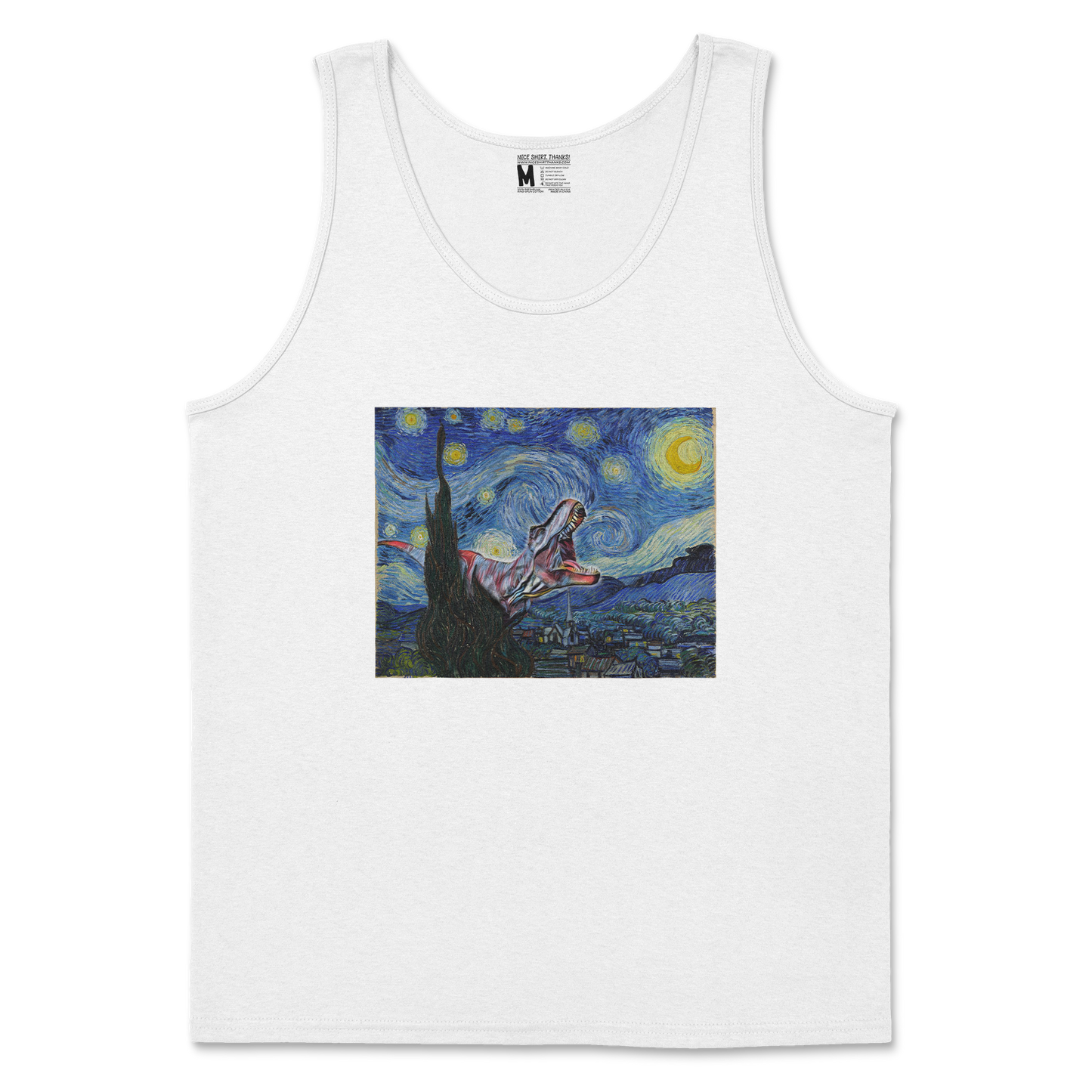 Gildan SoftStyle Tank Top Van Gogh but Cooler in White