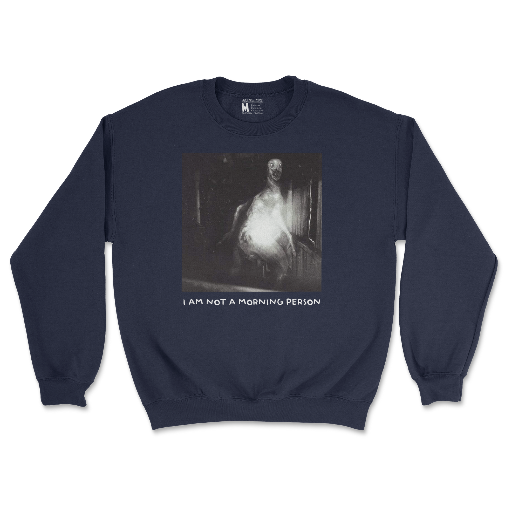 Gildan SoftStyle Crew Neck Not A Morning Person in Navy