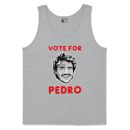 Gildan SoftStyle Tank Top Vote For Pedro in Sports Grey