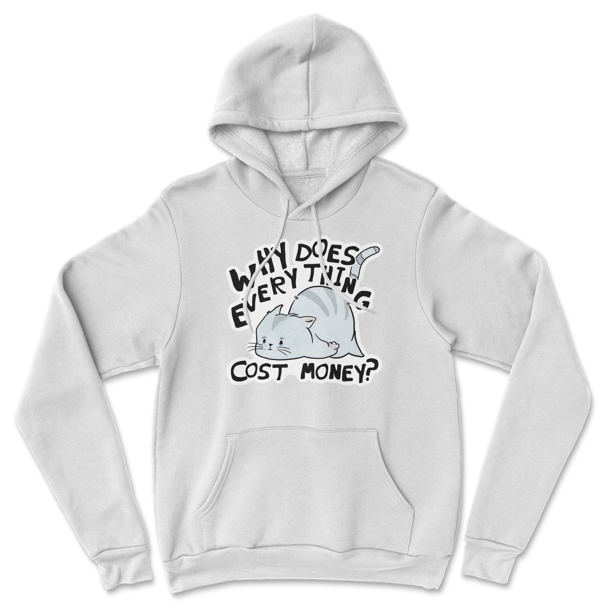 Heavy Blend Hoodie Broke Cat in White