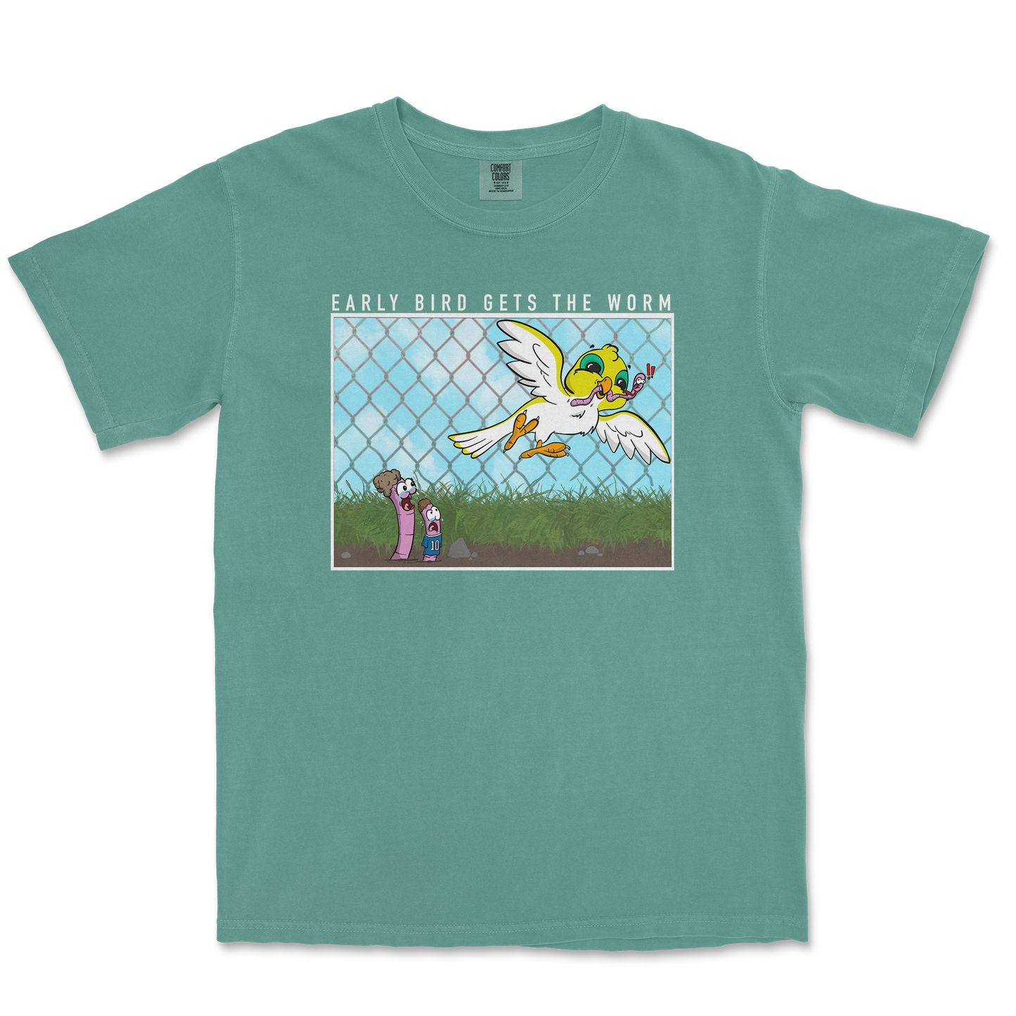 Comfort Colors T-Shirt Early Bird in LightGreen